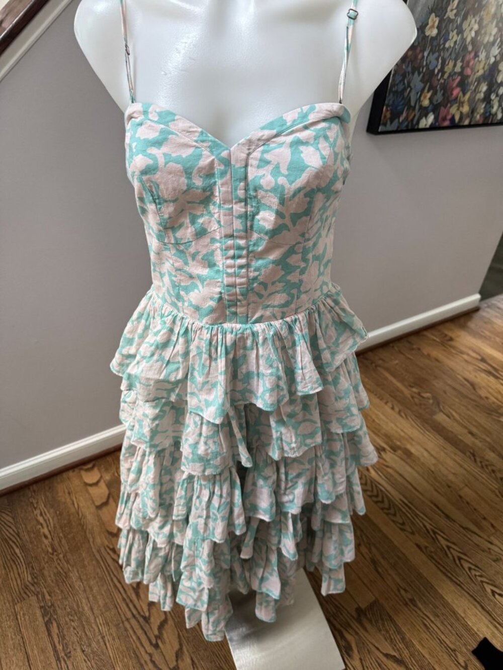 Desert Queen Cleo Bustier Ruffle Midi Dress Size 38 Small